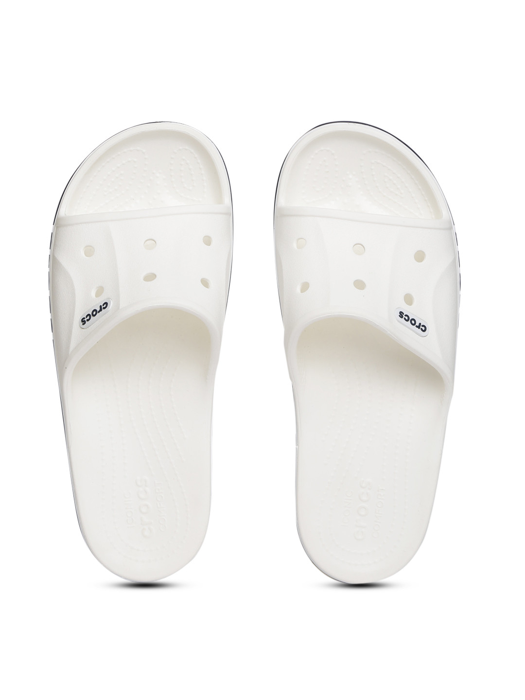 Crocs Unisex White Solid Slip-On Flip Flops