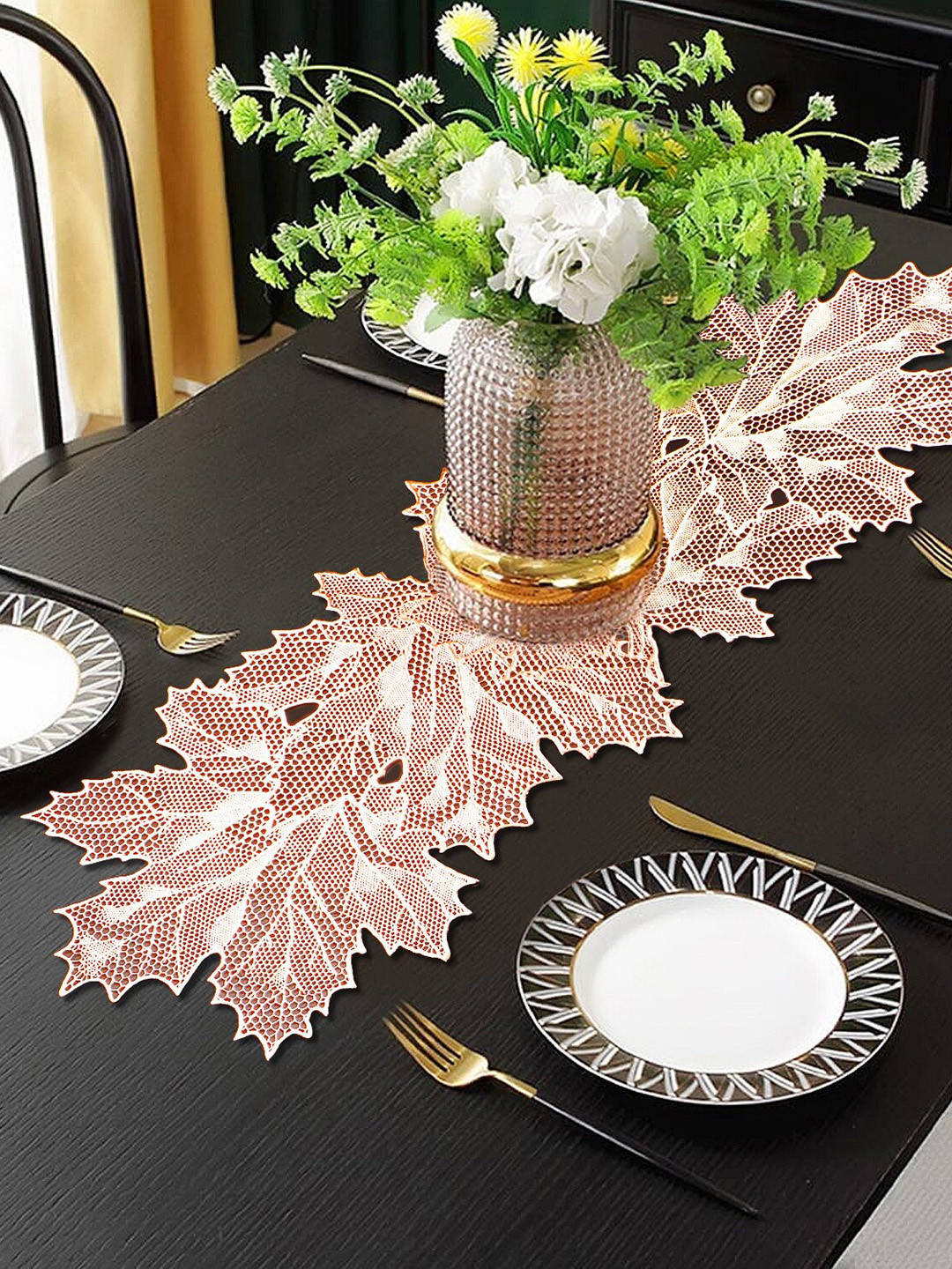 Dakshya Industries Copeer Toned Textured Patjhad Table Runners