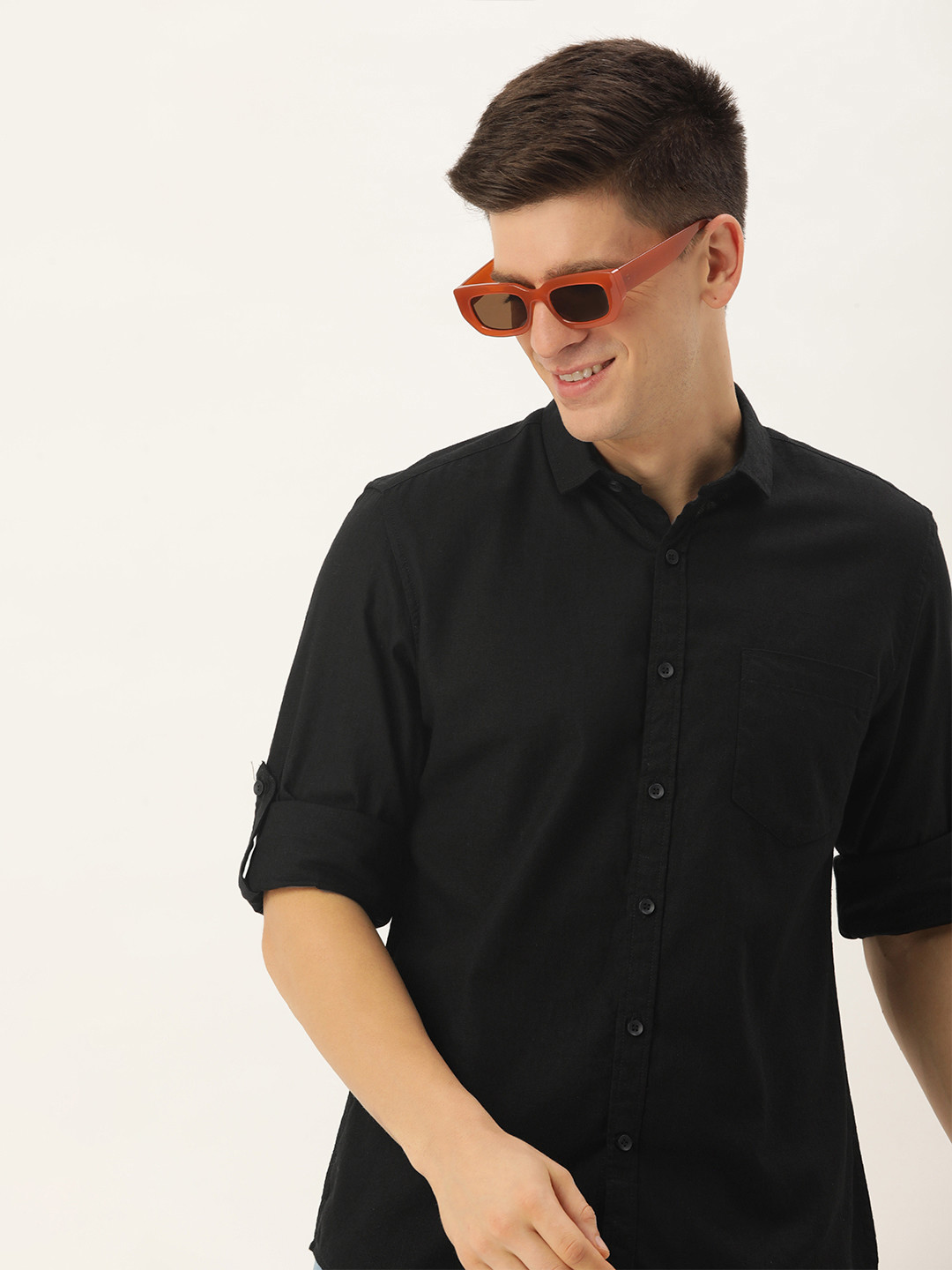 Mast & Harbour Men Classic Slim Fit Opaque Casual Shirt
