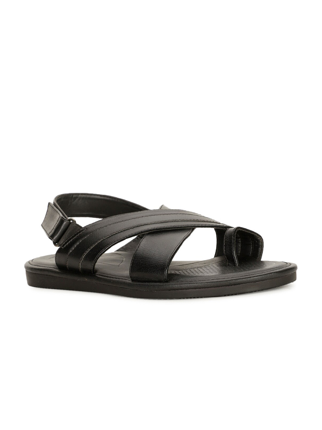Bata Men Textured Cross Strap Comfort Sandals With Backstrap