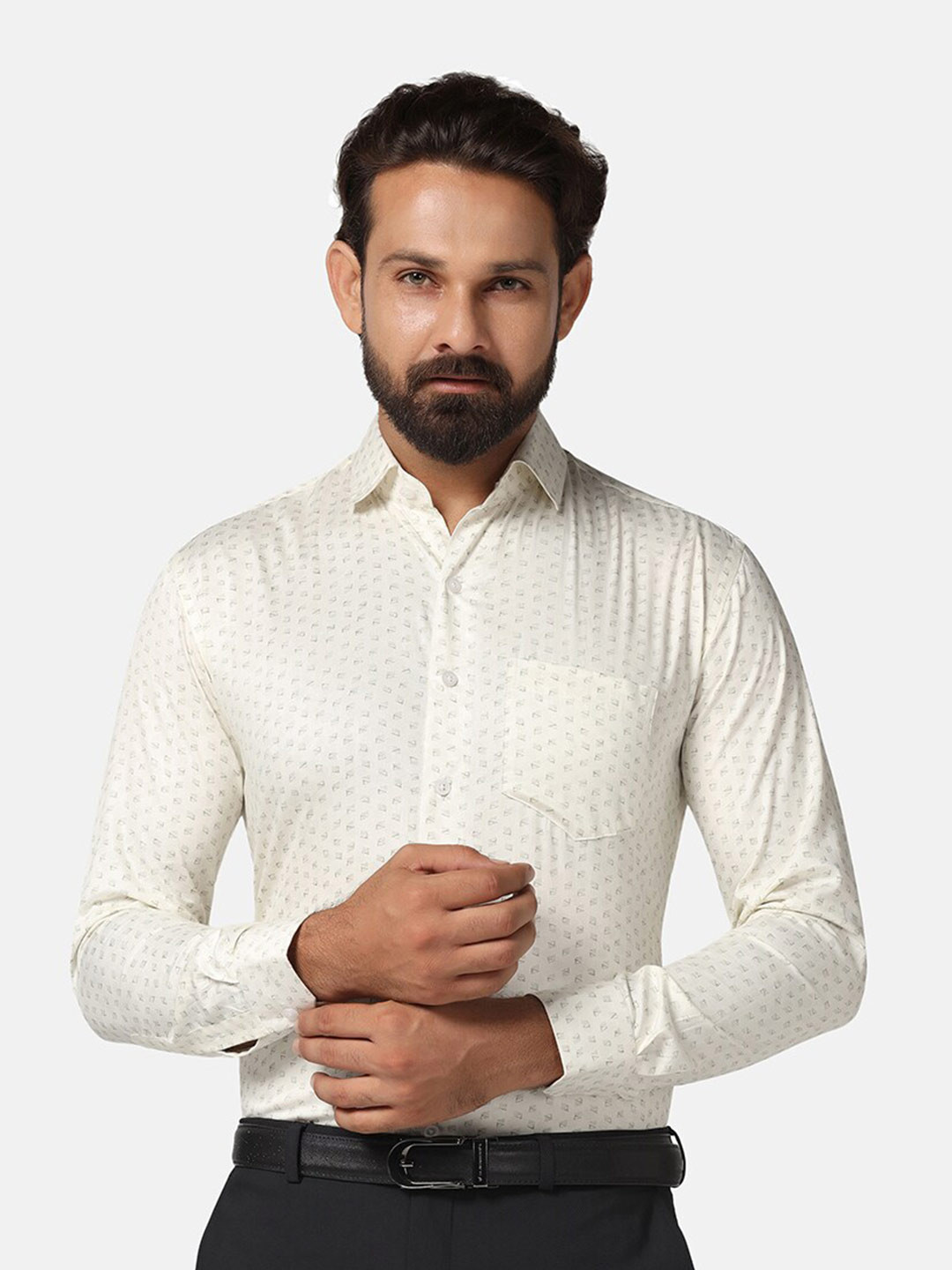 TAHVO Geometric Printed Indian Slim Slim Fit Cotton Casual Shirt