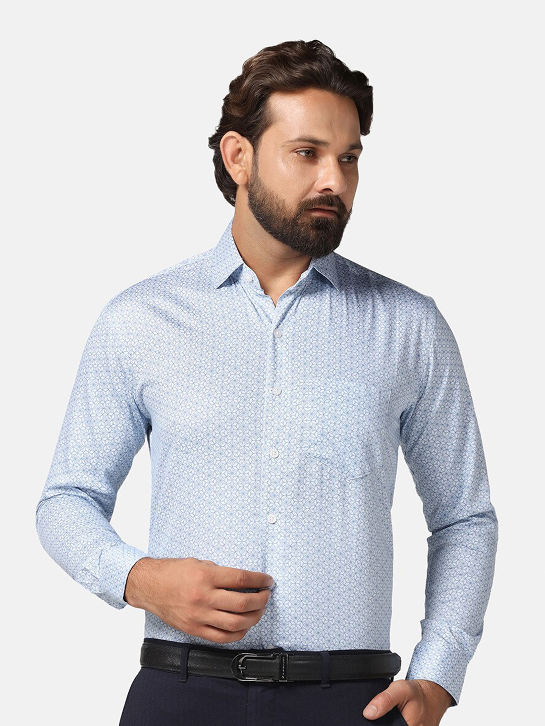 TAHVO Geometric Printed Indian Slim Slim Fit Cotton Casual Shirt