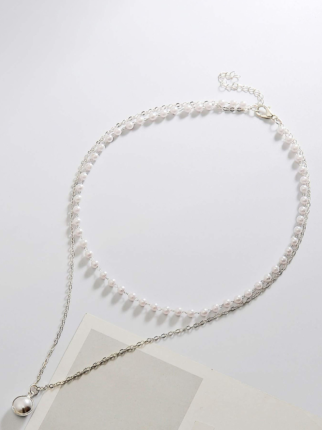 Krelin Silver-Plated Double Layer Pearl Pendant Chains