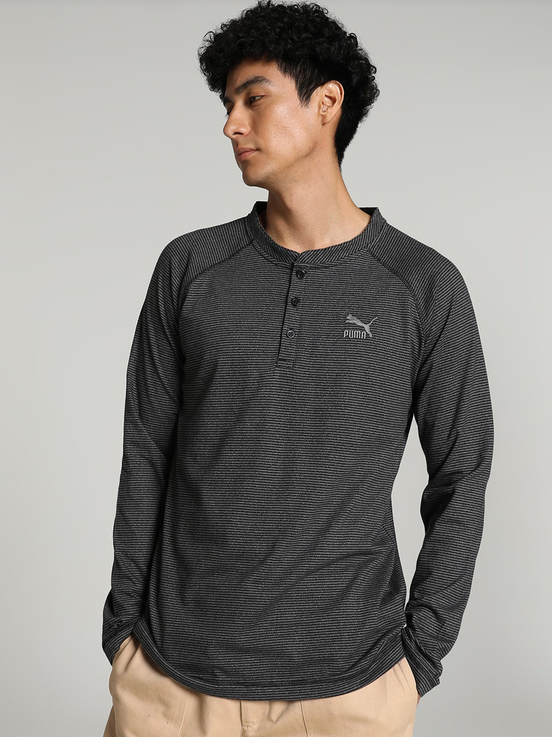 Puma Men Classics Jacquard LS Pure Cotton T-shirt
