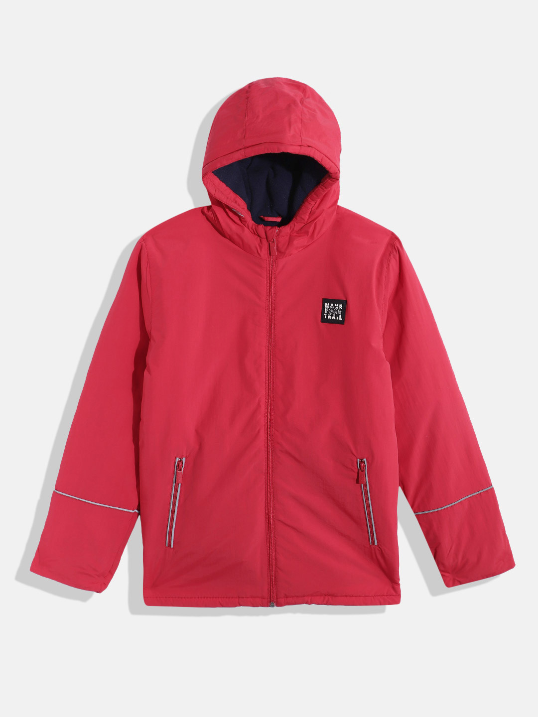 Indian Terrain Boys Water Resistant Padded Jacket with Patchwork Detail