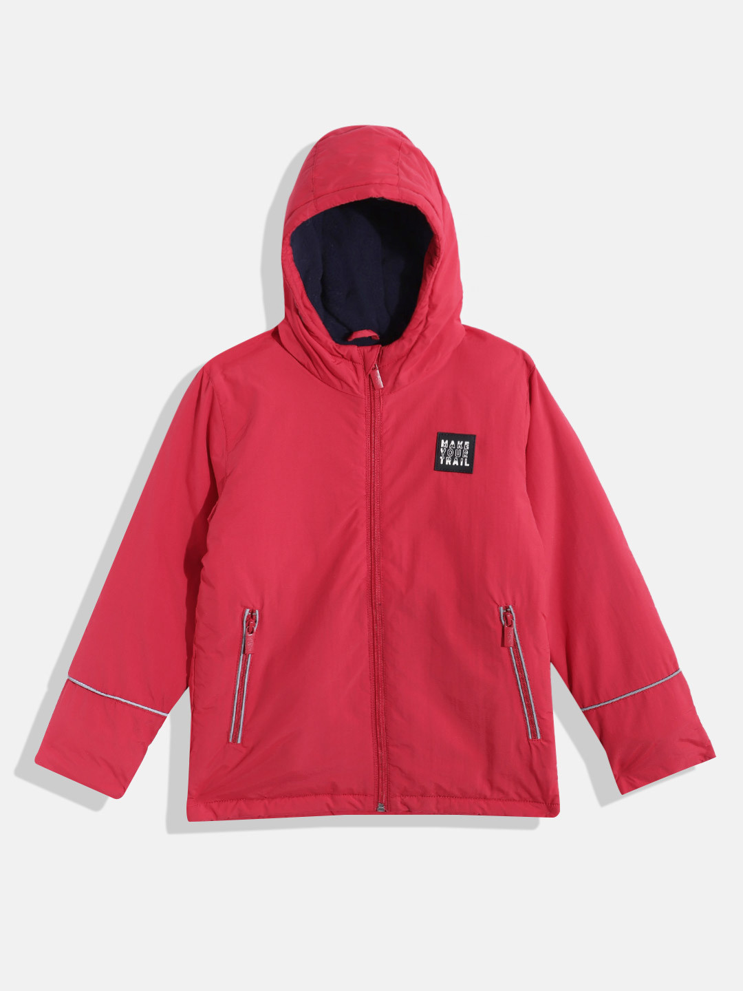 Indian Terrain Boys Water Resistant Padded Jacket with Patchwork Detail