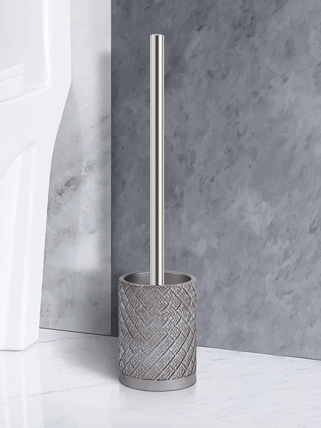 OBSESSIONS Grey Textured Toilet Brush Holder