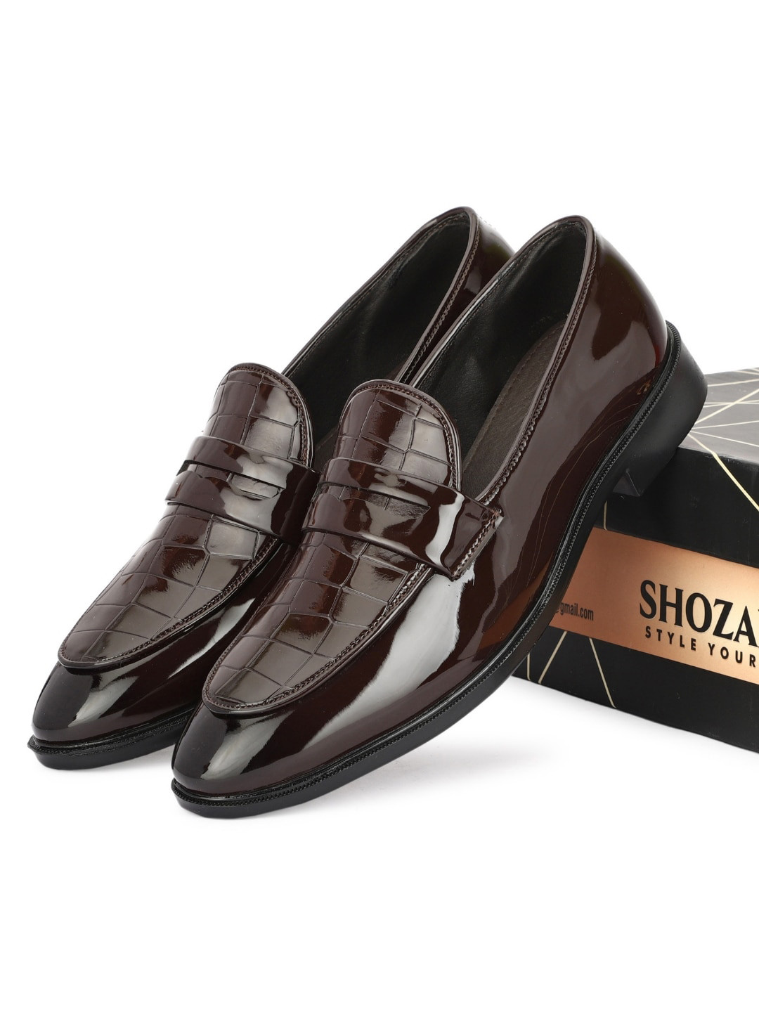 SHOZANIA Men Leather Formal Penny Loafers