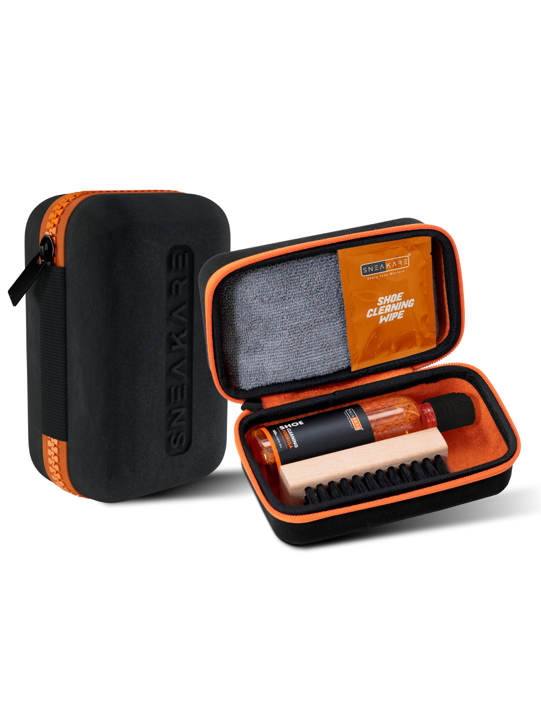 SNEAKARE Travel Shoe Cleaning Kit with Shoe Cleaner 100ml Brush 4 Shoe Wipes Towel