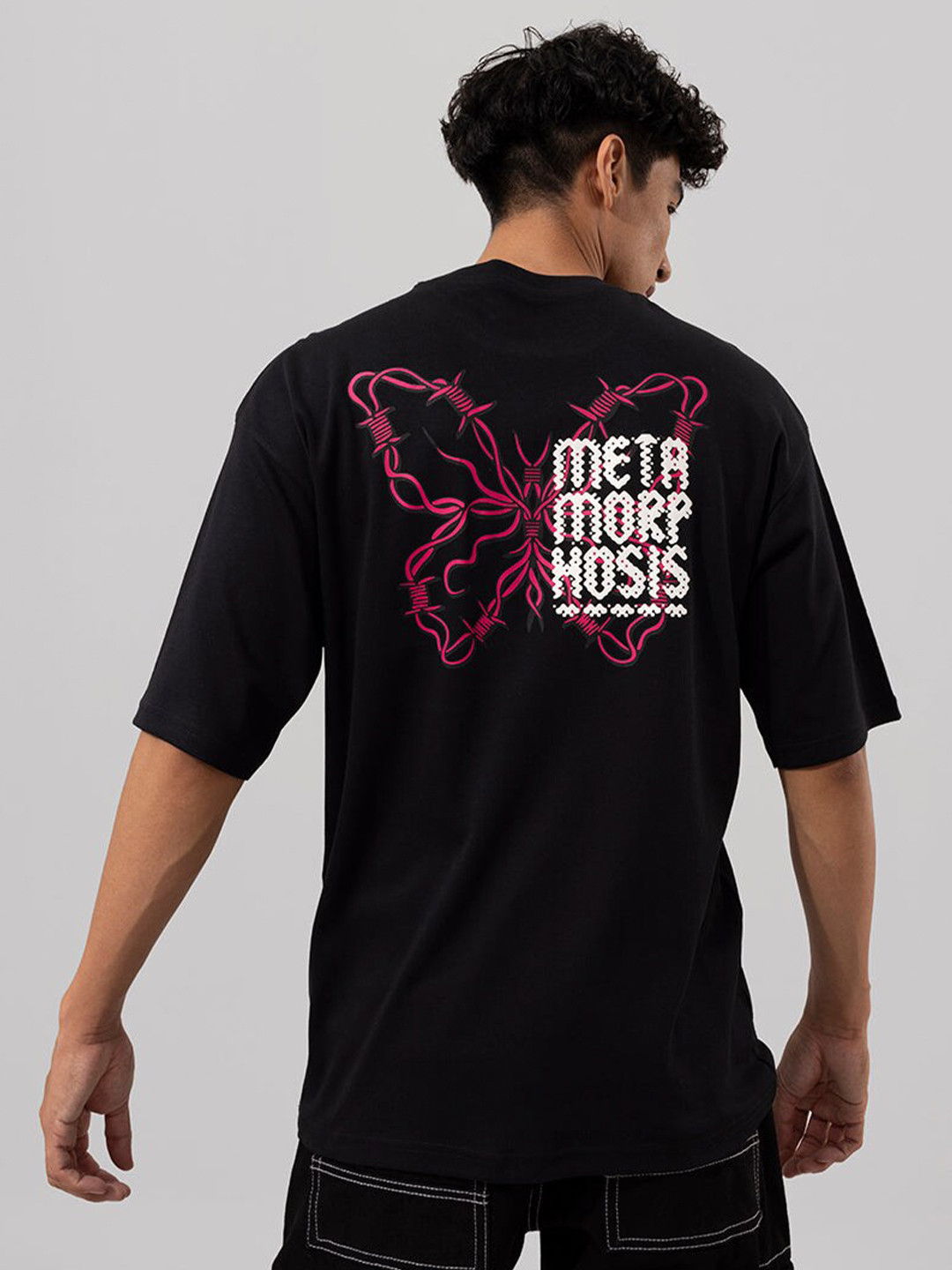 Snitch Graphic Printed Round Neck Drop-Shoulder Sleeves Oversized T-shirt