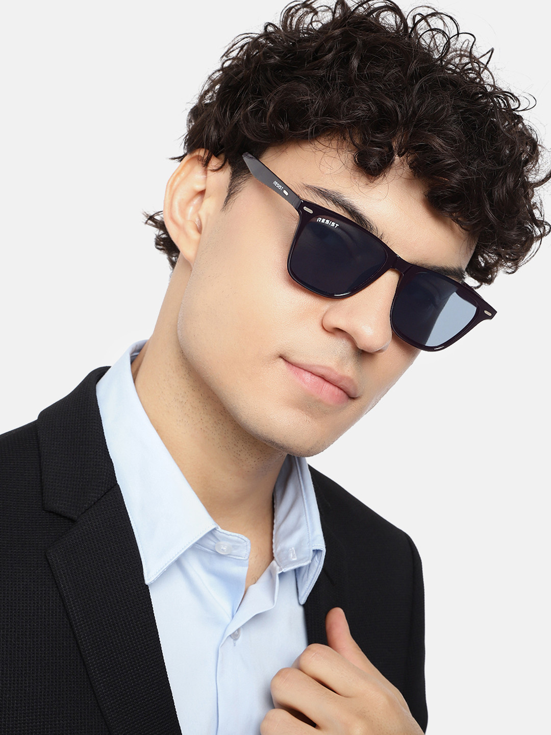 RESIST EYEWEAR UNISEX Black UV Protected Wayfarer Sunglasses