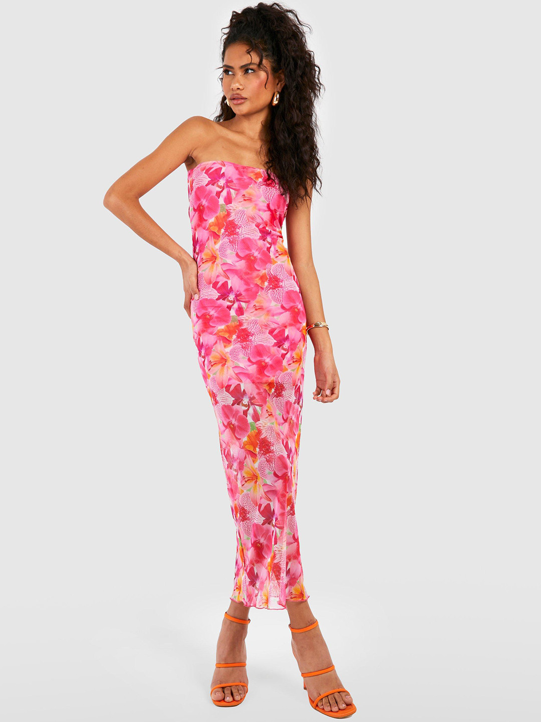 Boohoo Floral Print Maxi Dress