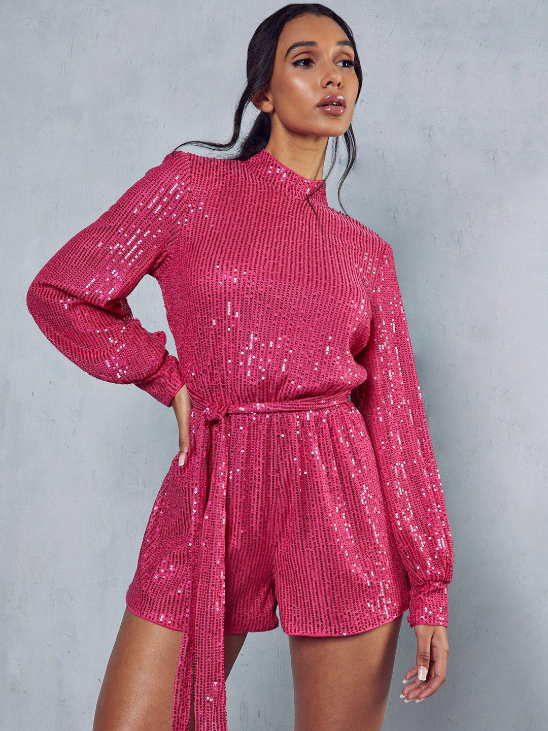 MISSPAP Embellished Open Back Jumpsuit