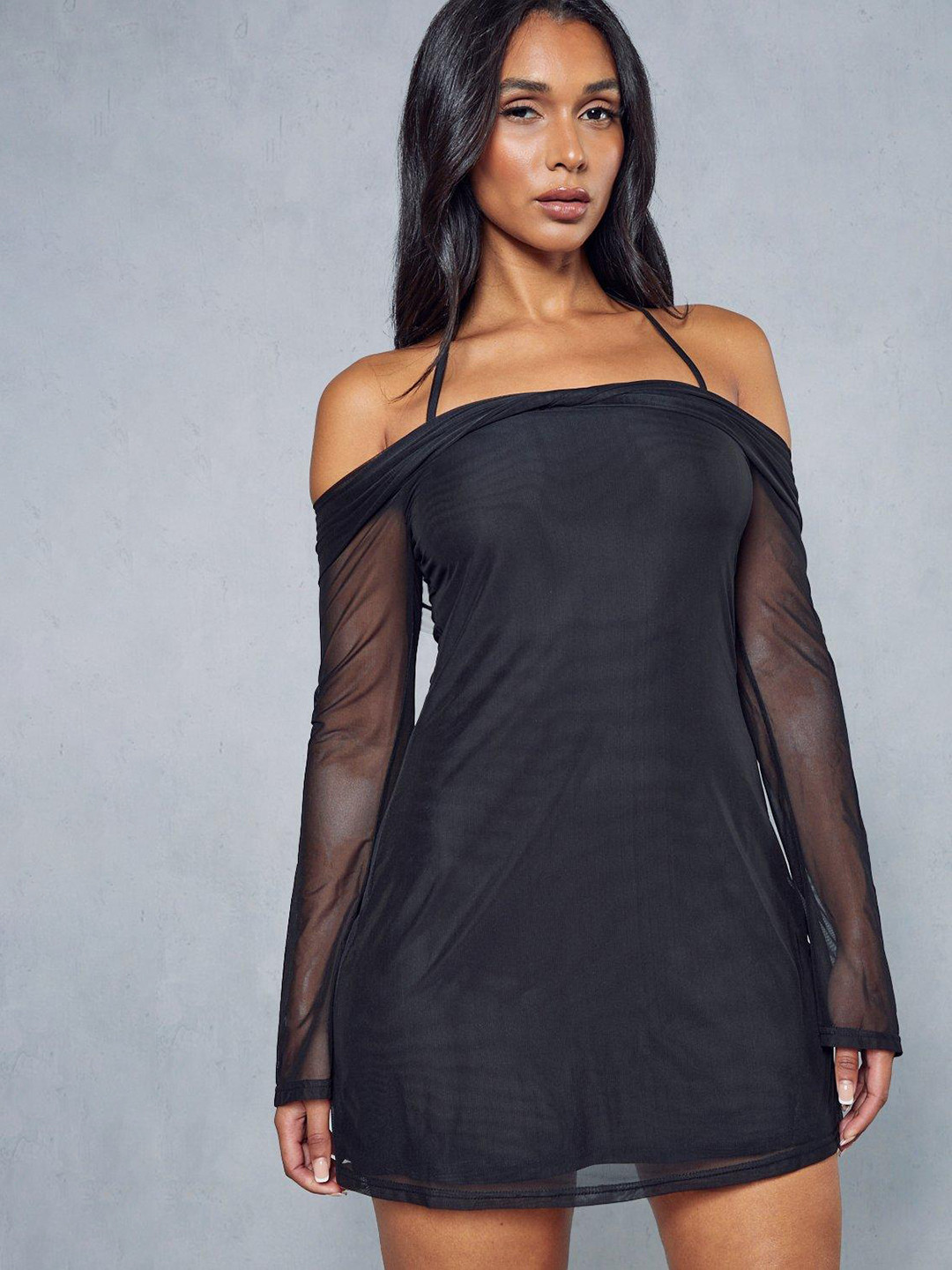 MISSPAP Halter Neck A-Line Mini Dress