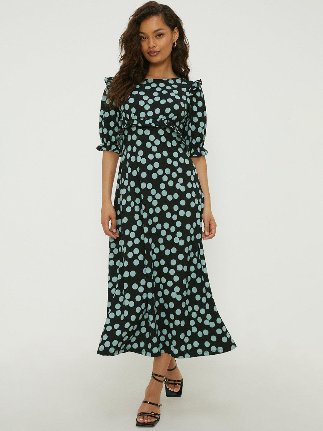DOROTHY PERKINS Petite Polka Dot A-Line Midi Dress