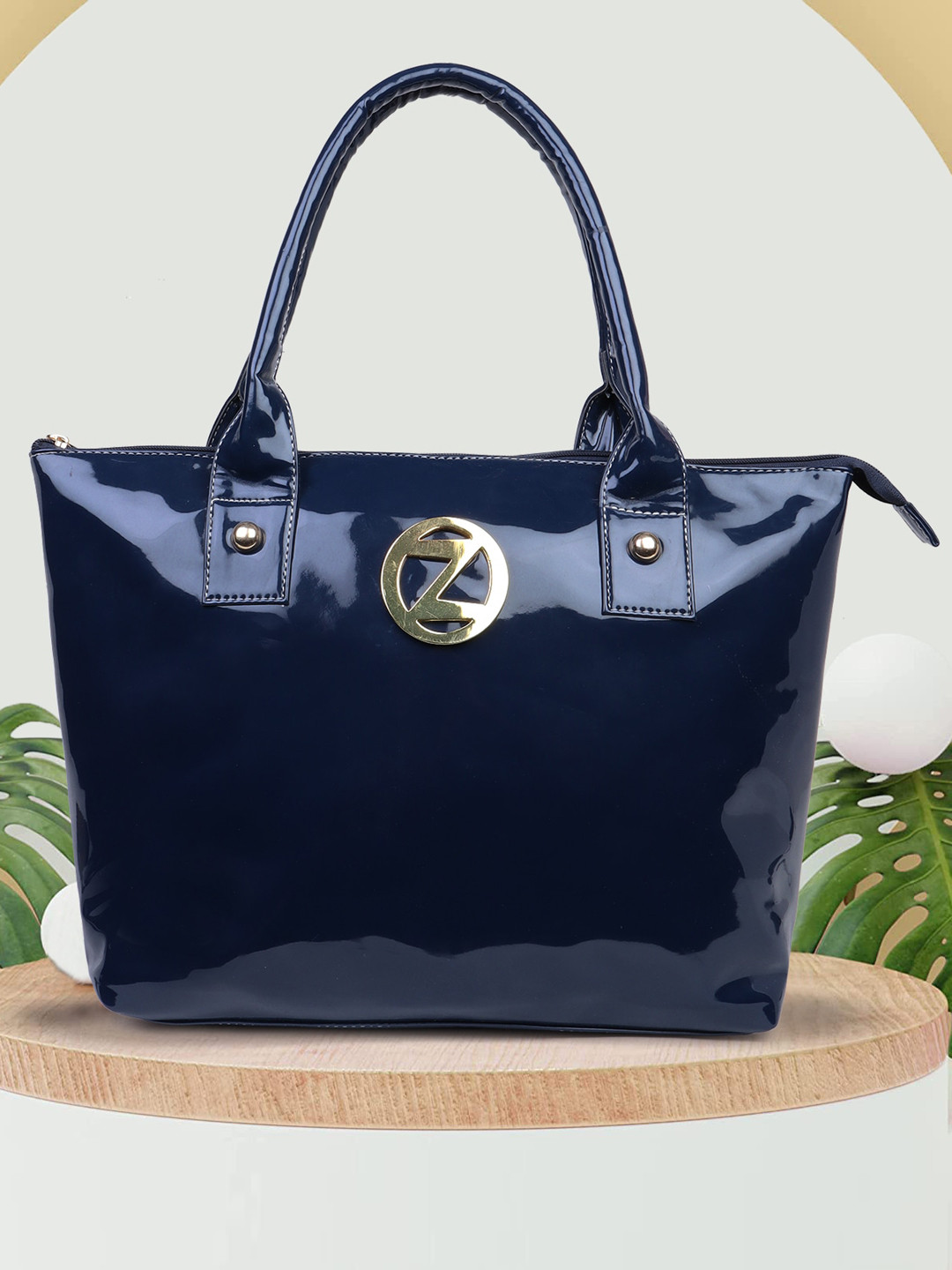 OsaiZ Glossy Structured Shoulder Bag