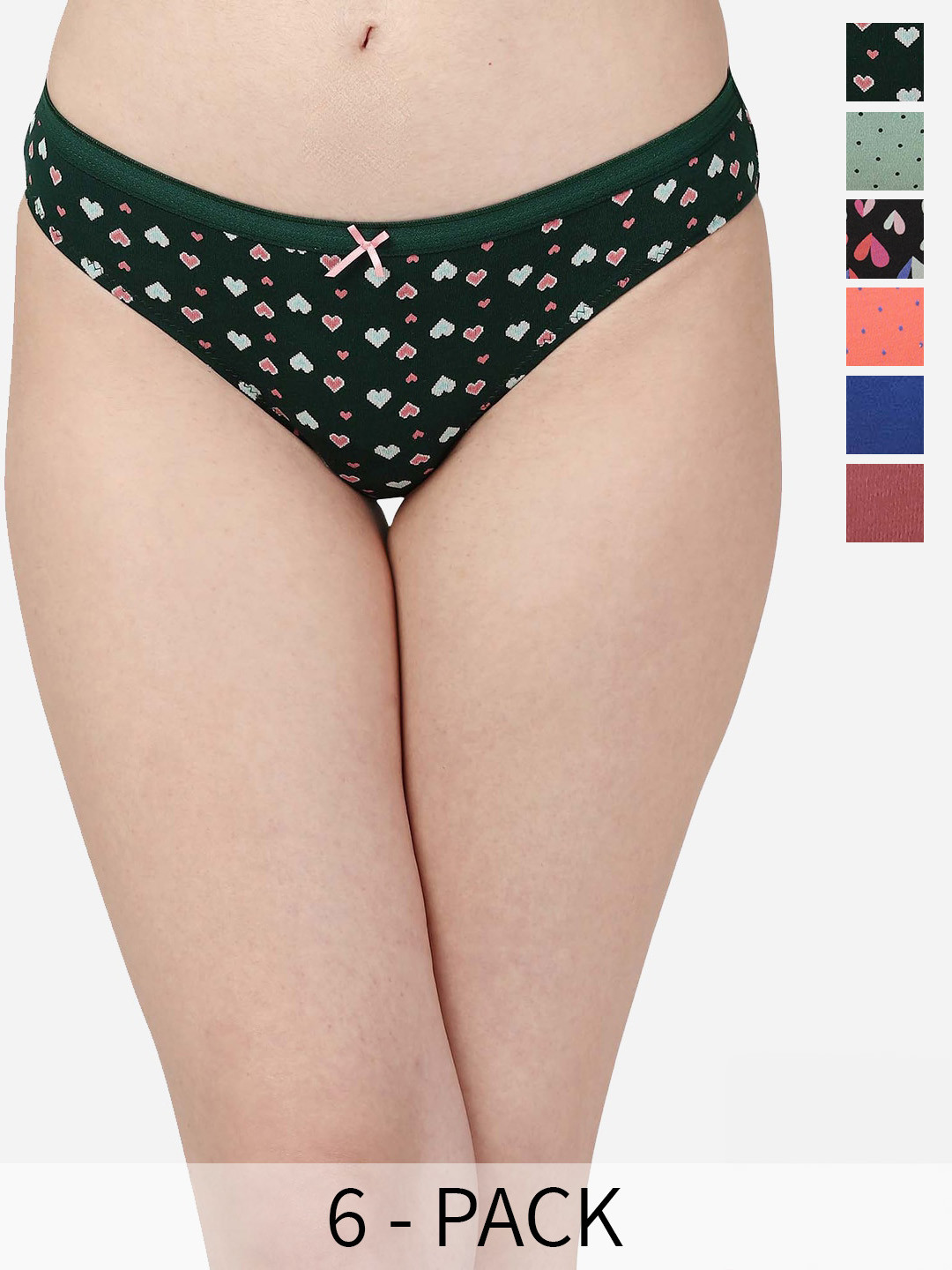 Soie Pack Of 6 Printed Basic Briefs