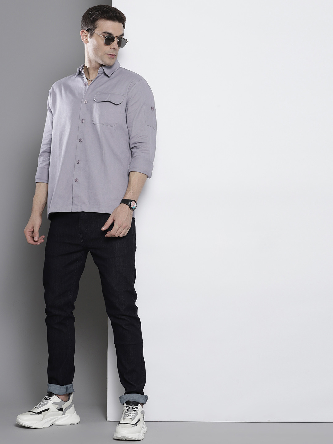 boohooMAN Twill Pure Cotton Shirt