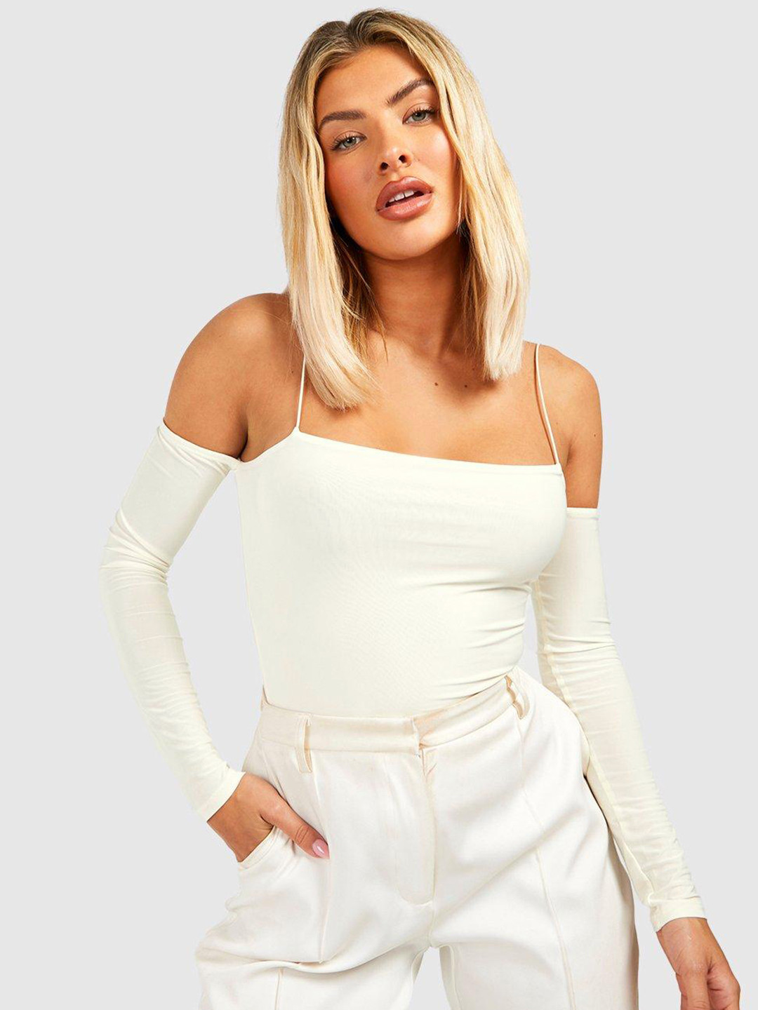Boohoo Cold-Shoulder Top