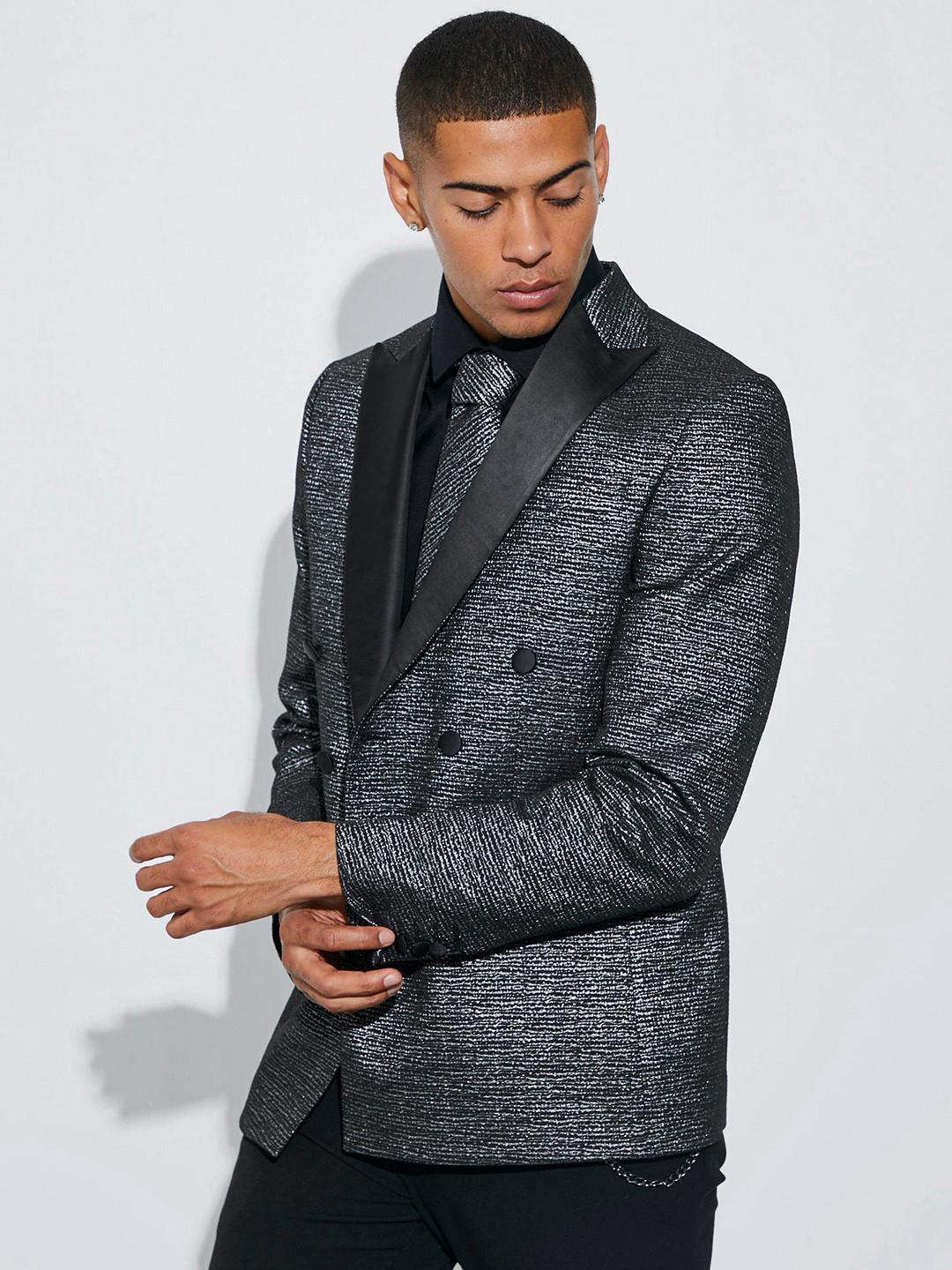 boohooMAN Double-Breasted Party Blazer