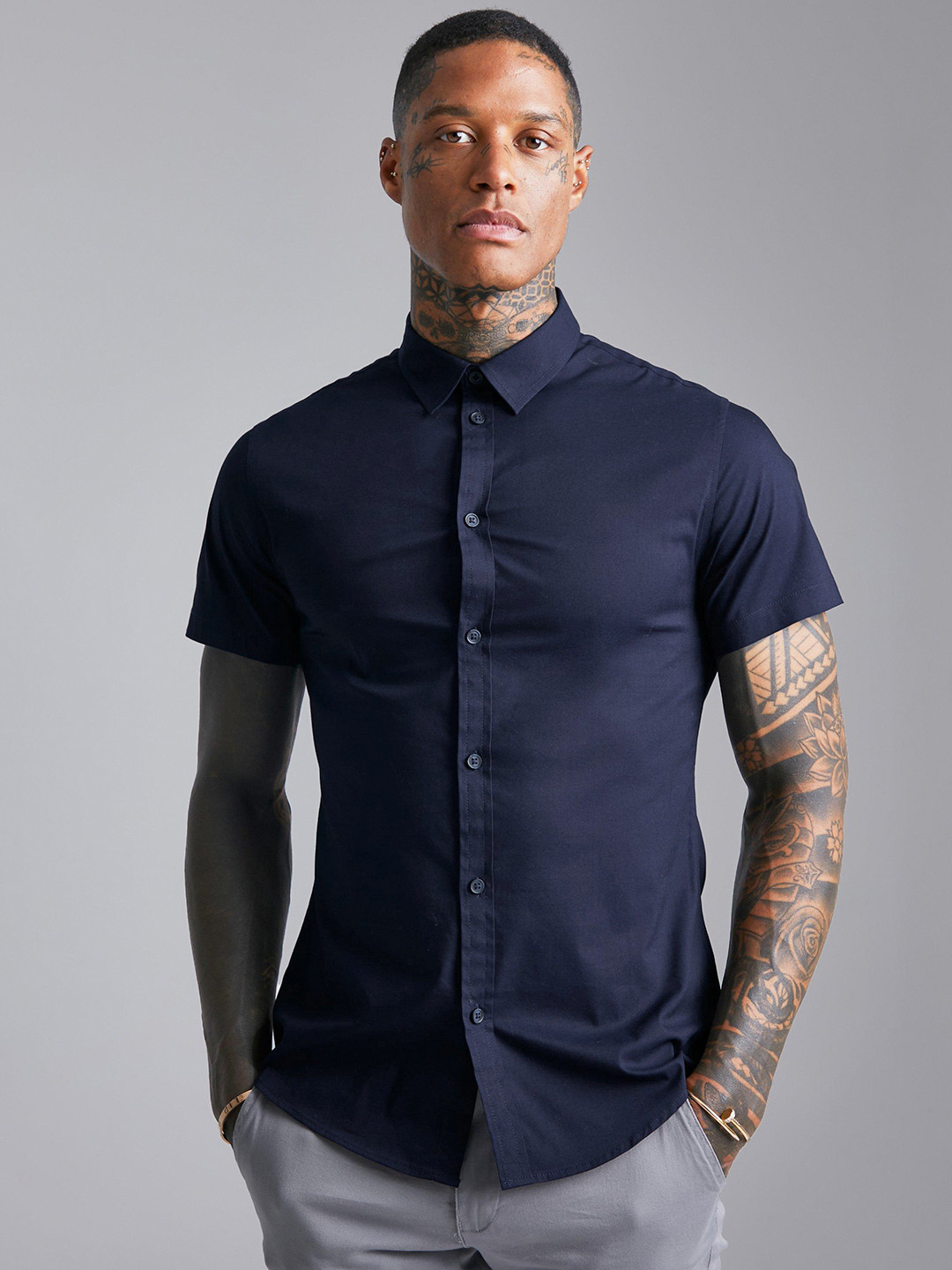 boohooMAN Short Sleeve Muscle Shirt