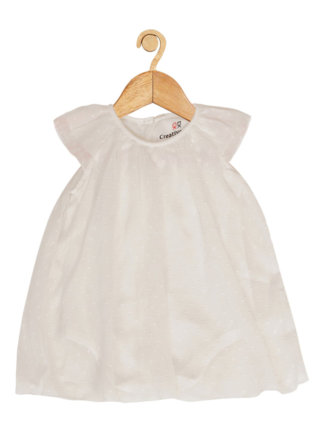 Creative Kids Girls Self Design Cap Sleeve Georgette A-Line Dress