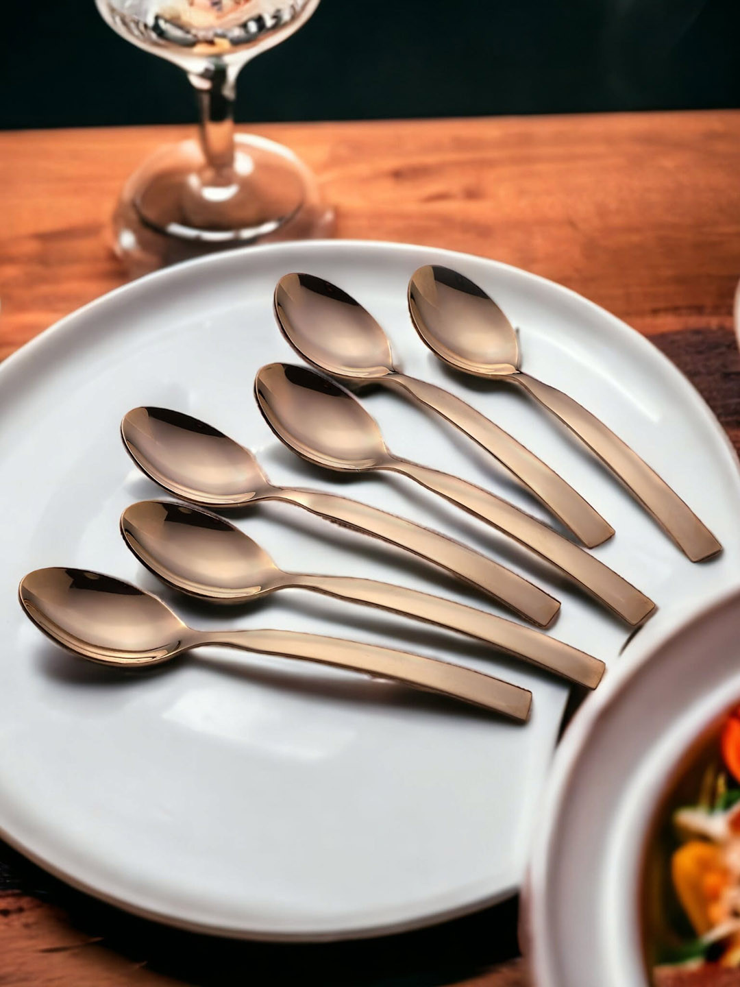 FNS Copper-Colored 6 Pieces Stainless Steel Cutlery Set