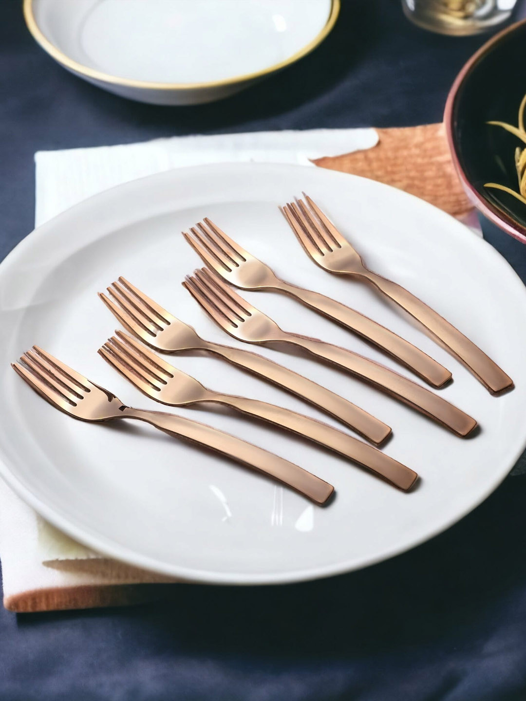 FNS Copper-Colored 6-Pieces Stainless Steel Cutlery Set