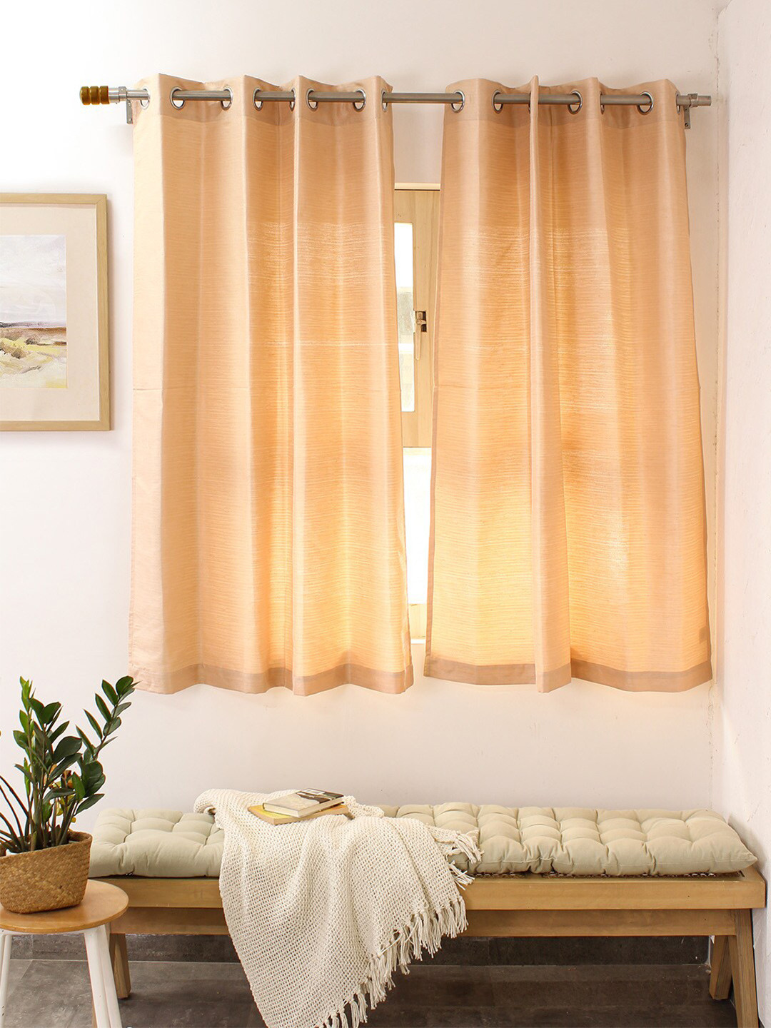 House This Kaveri Rose Gold-Toned Solid Window Curtain