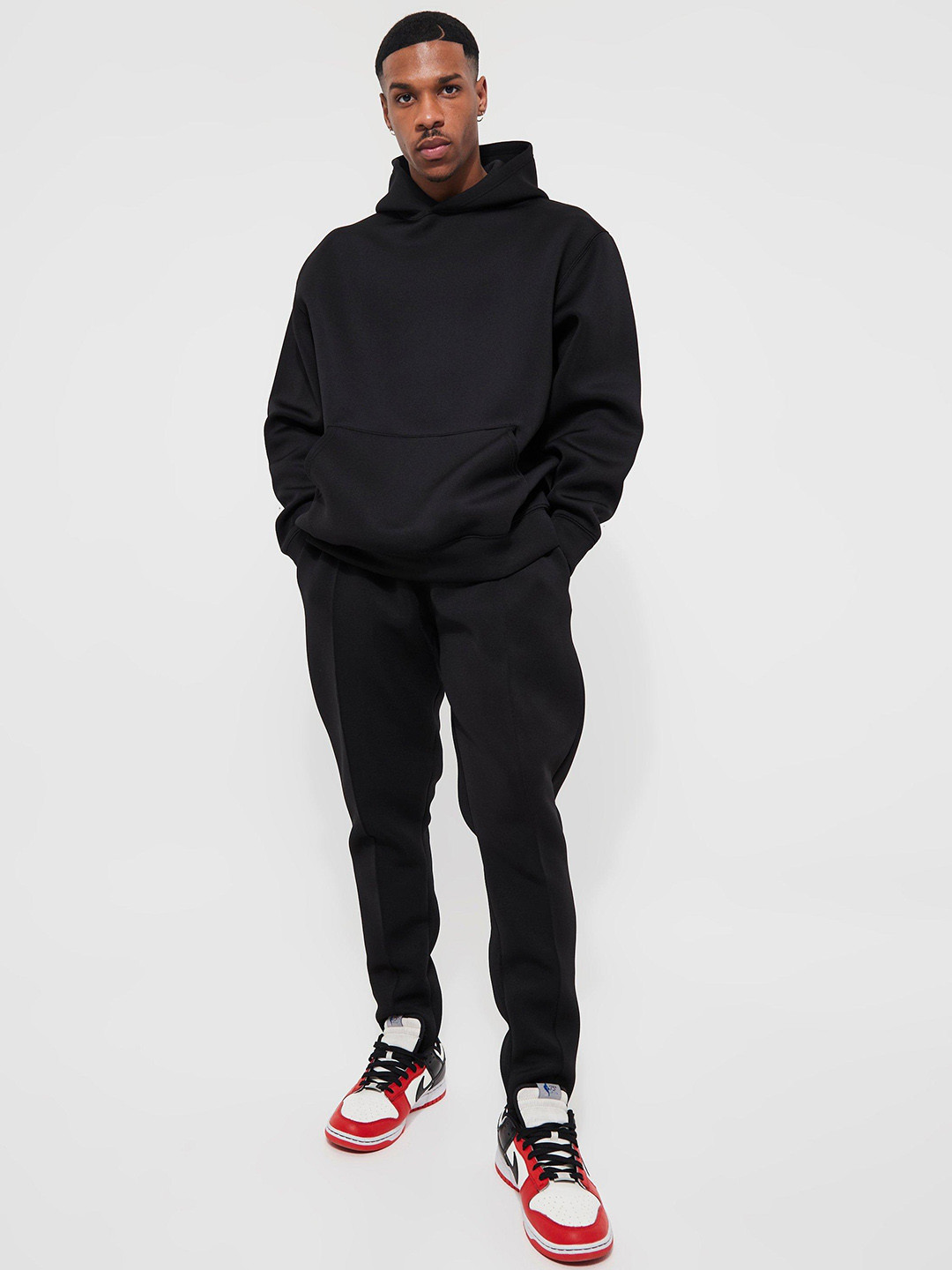 boohooMAN Bonded Scuba Oversized Hooded Tracksuit