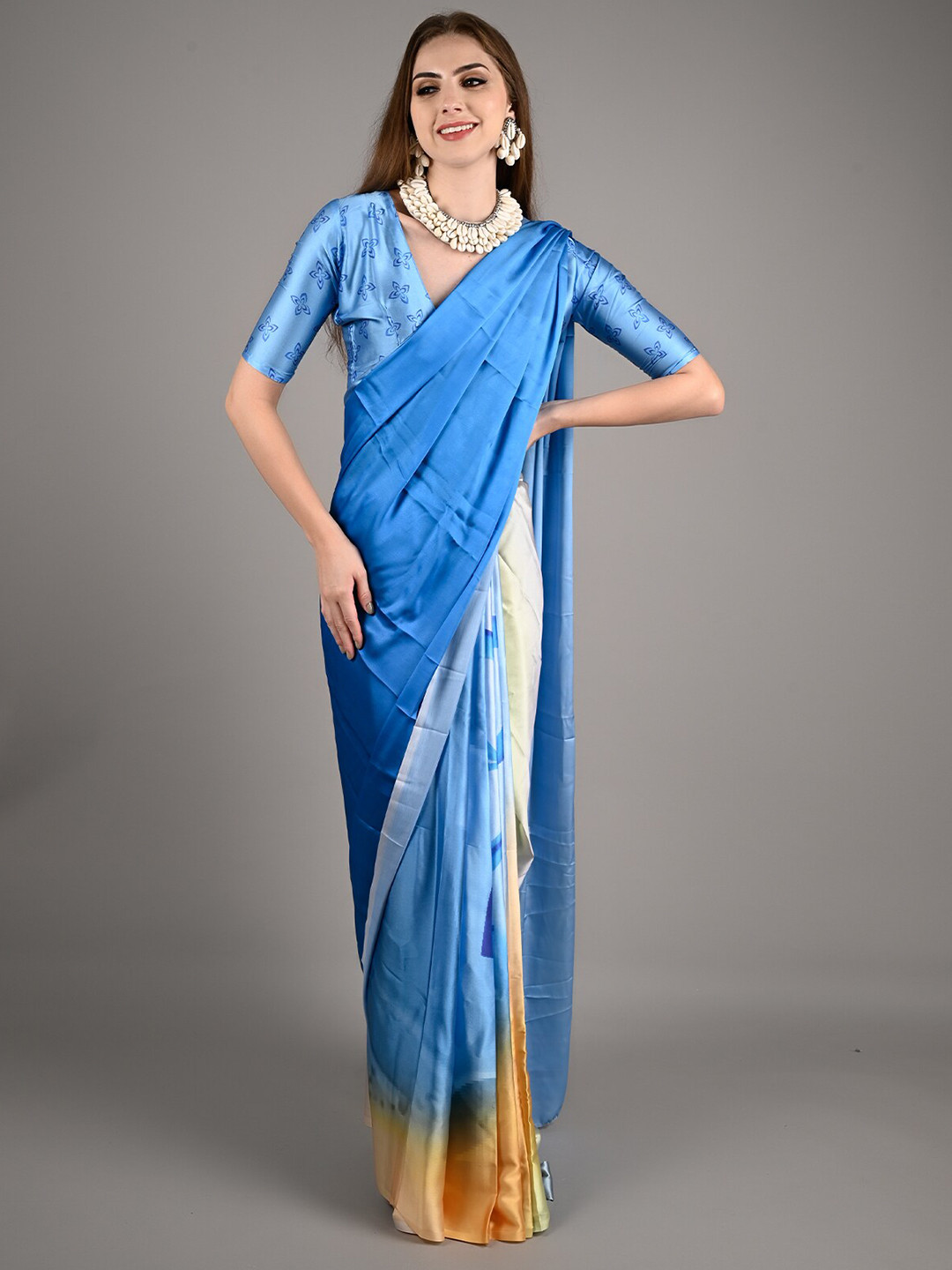 ODETTE Ombre Dyed Satin Saree