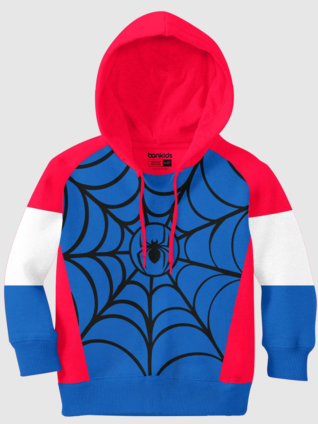 BONKIDS Boys Spider Printed Hooded Pullover
