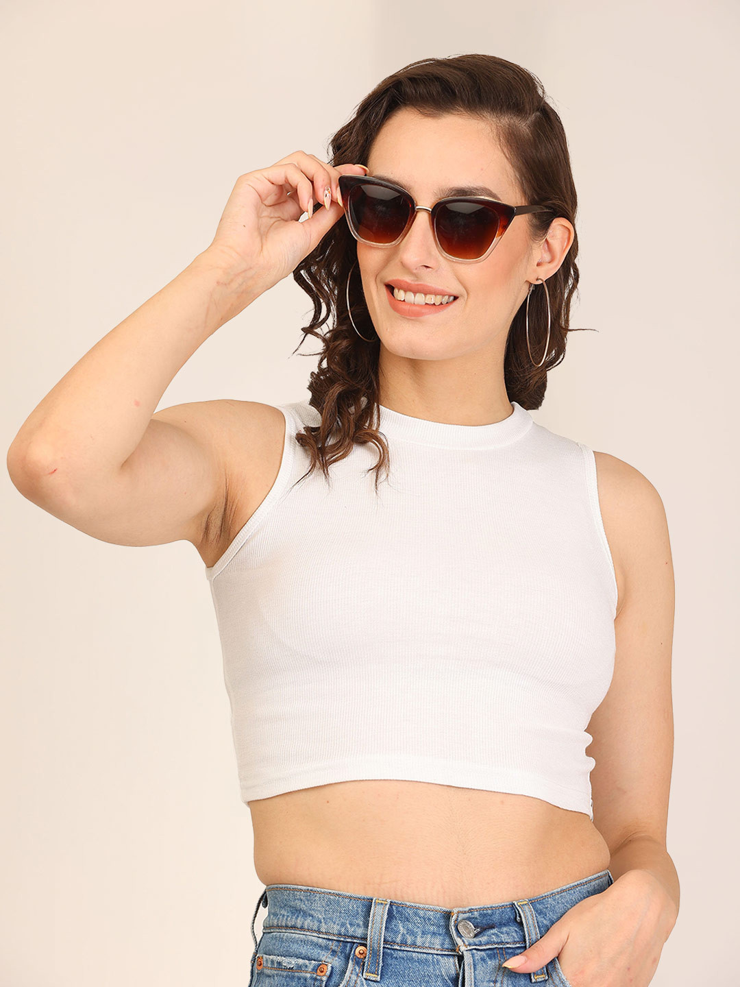 RRAVAYKI Cotton Fitted Crop Top