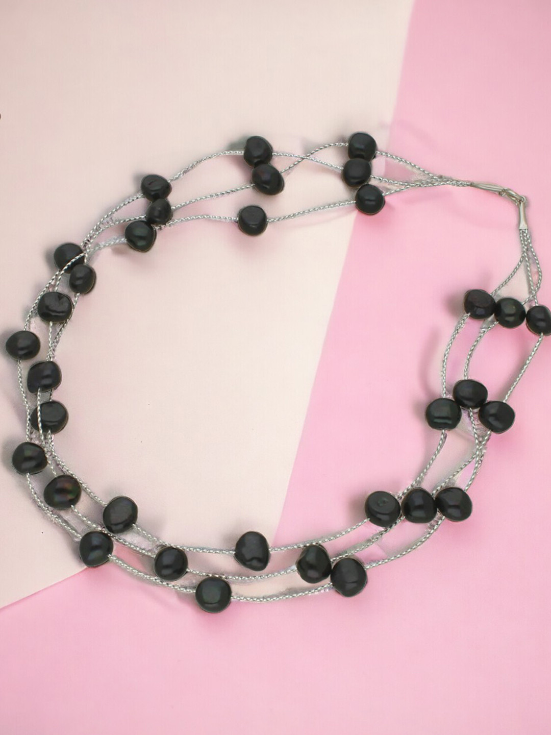 Sri Jagdamba Pearls Dealer Black Gold-Plated Layered Necklace