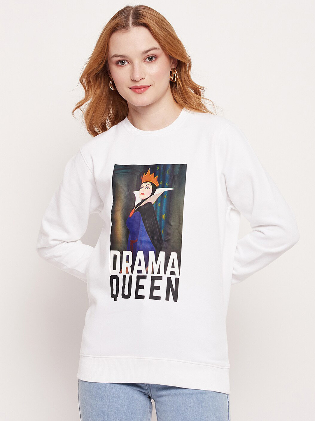 Wear Your Mind Disney Princess Graphic Printed Cotton Sweatshirt