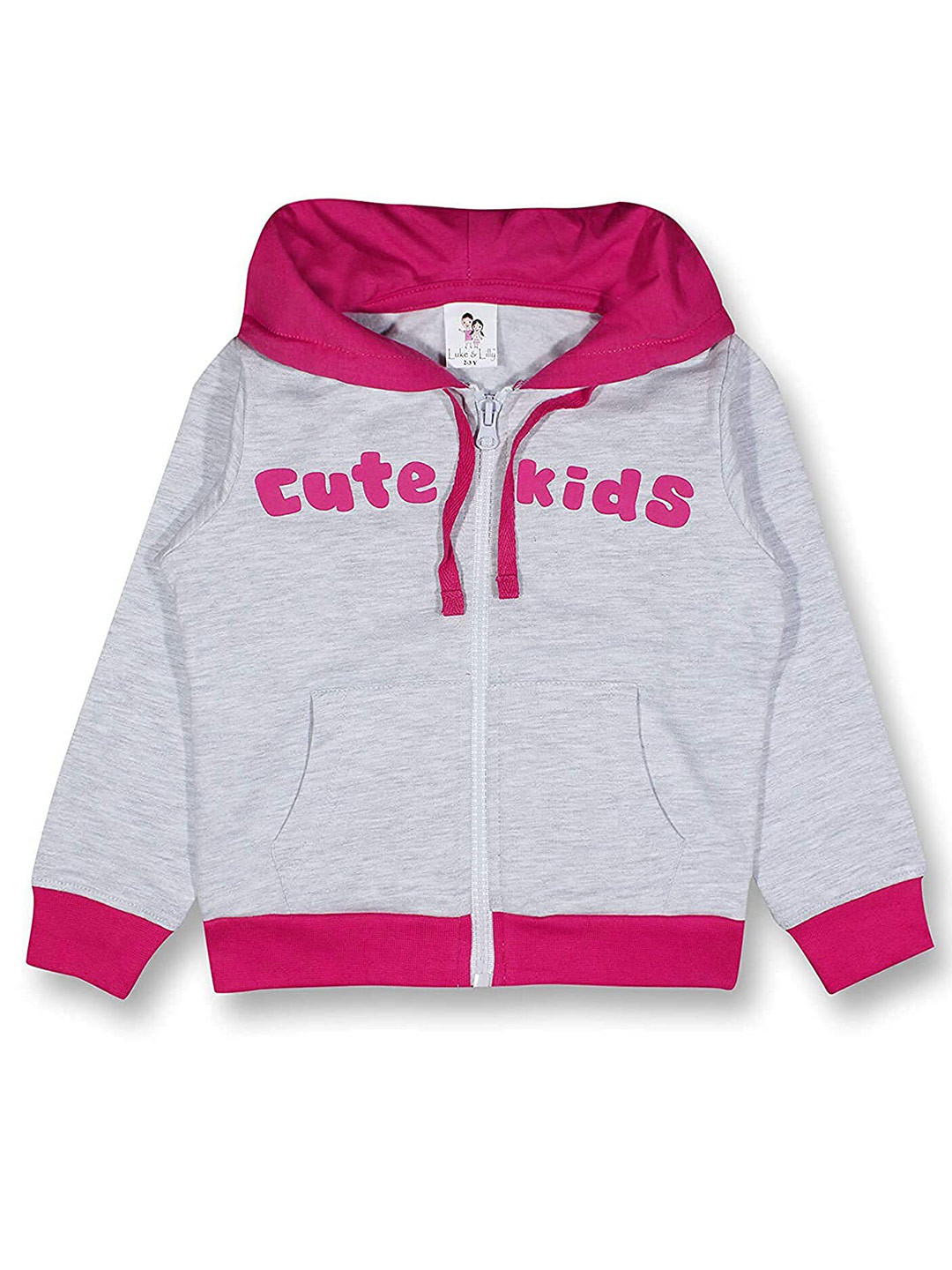 Luke & Lilly Boys Printed Hooded Pure Cotton Front-Open Sweatshirt