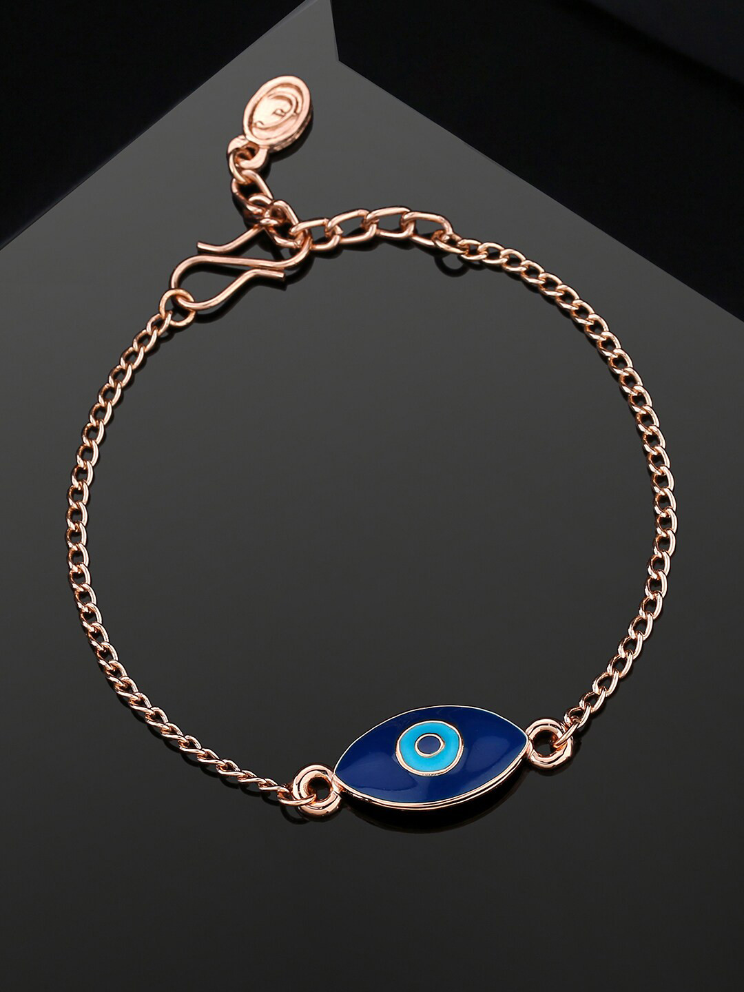 Estele Unisex Enamelled Rose Gold-Plated Link Bracelet