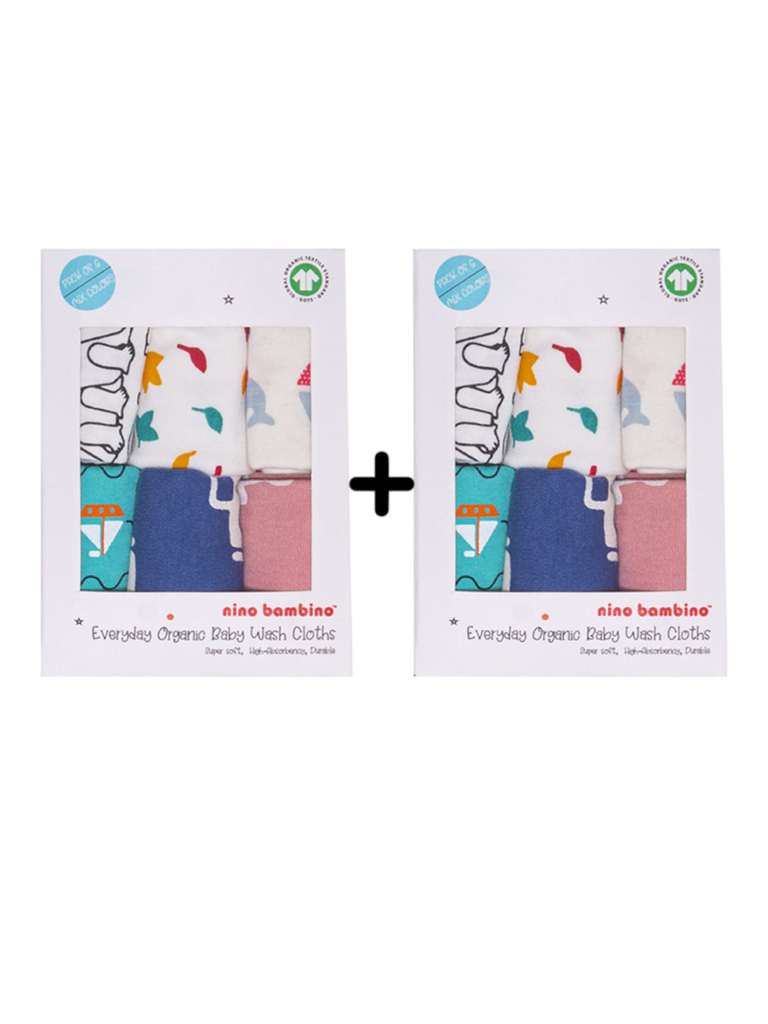 Nino Bambino Pack Of 12 Assorted Wash Clothes