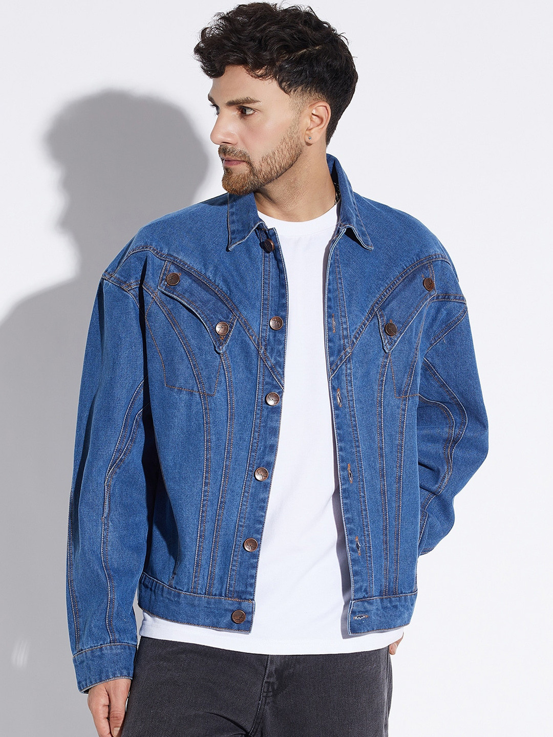 FUGAZEE Lightweight Oversized Cotton Denim Jacket