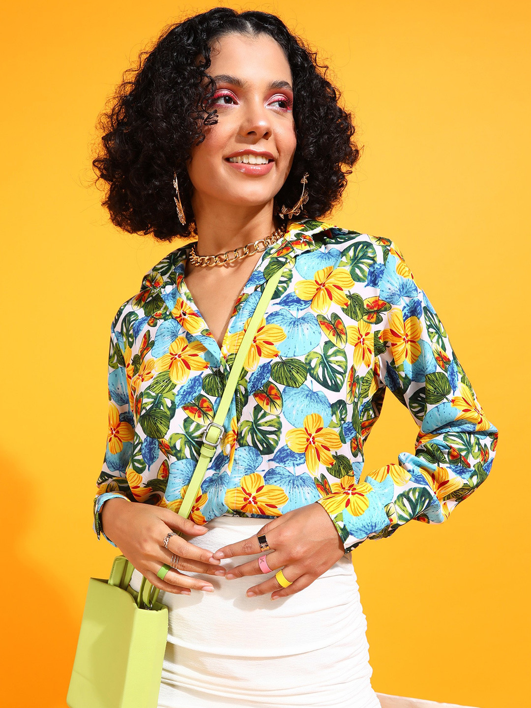 Popwings Relaxed Floral Printed Casual Shirt