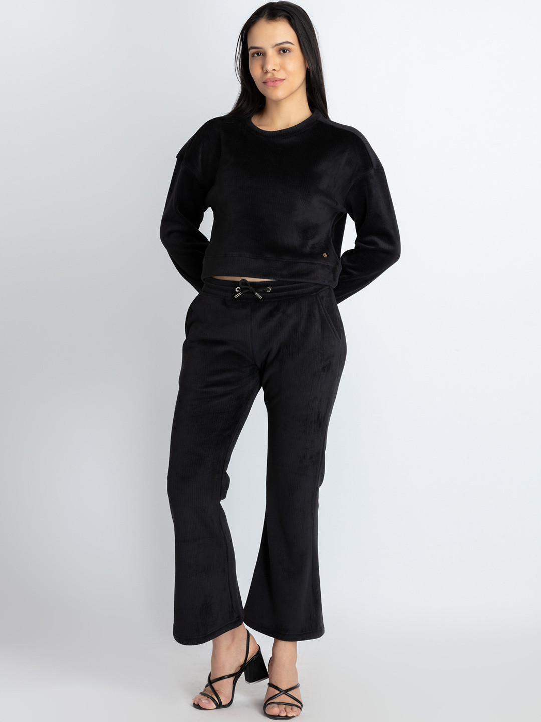 Status Quo Velvet Sweatshirt & Flared Trousers