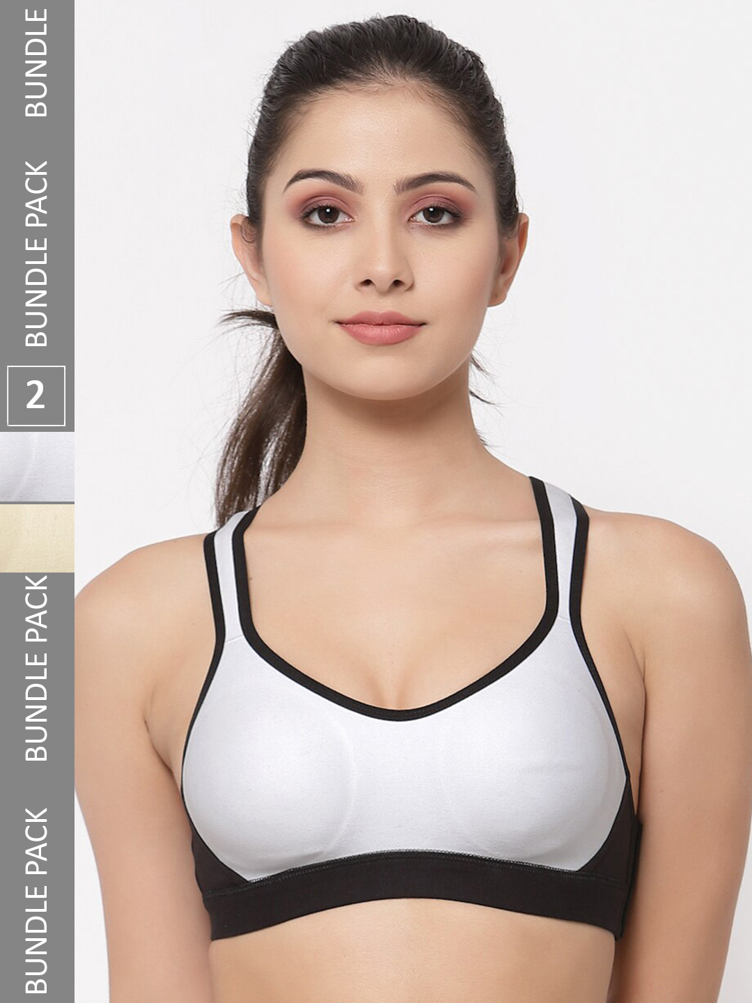 College Girl Pack Of 2 Full Coverage Sports Bra With Side Shaper