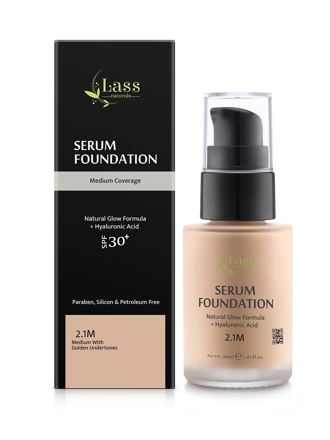 Lass Naturals Serum Liquid Foundation Natural Finish - Medium 2.1