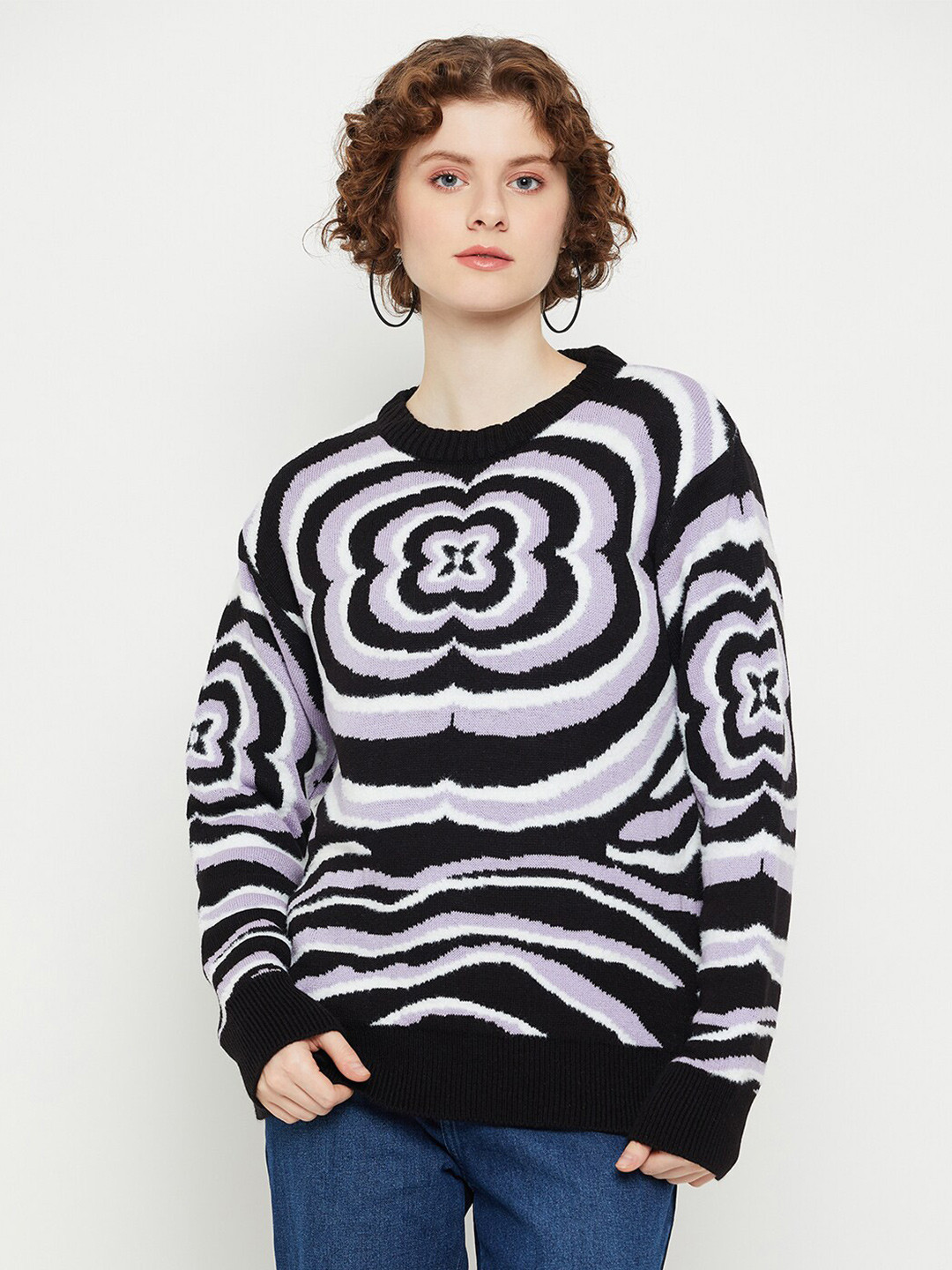 KASMA Abstract Printed Woollen Sweater Vest