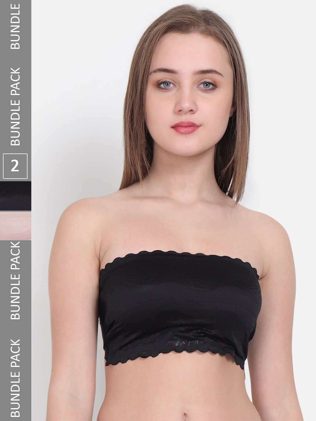 Lebami Pack Of 2 Floral Bandeau Bra Rapid-Dry Medium Coverage Lightly Padded