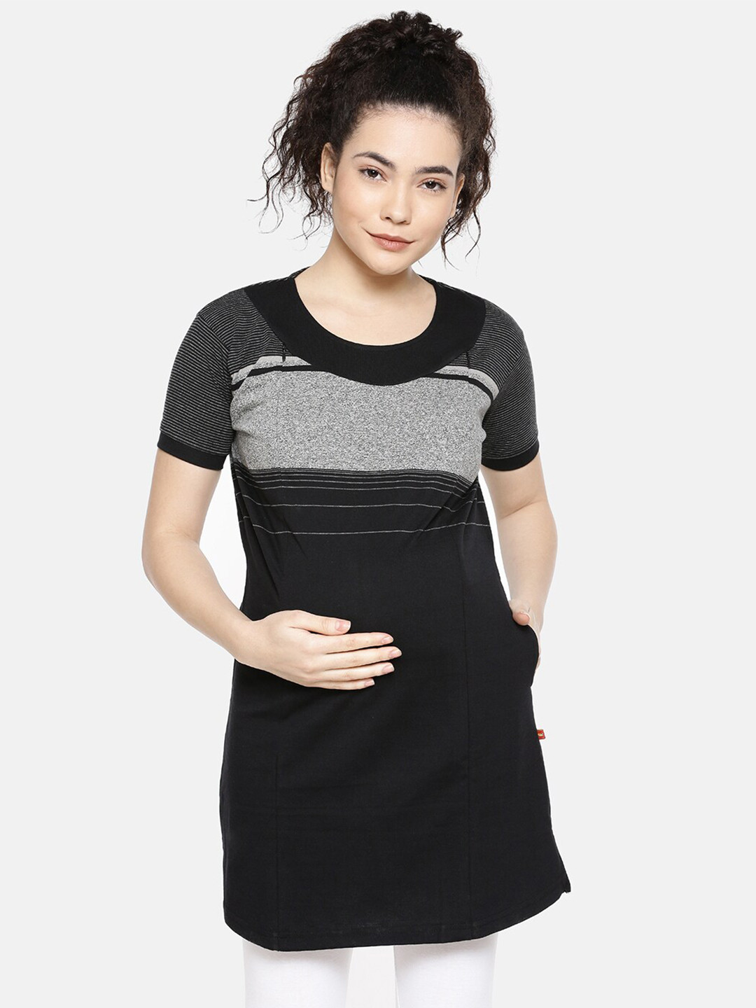 GOLDSTROMS Striped Maternity Longline Top