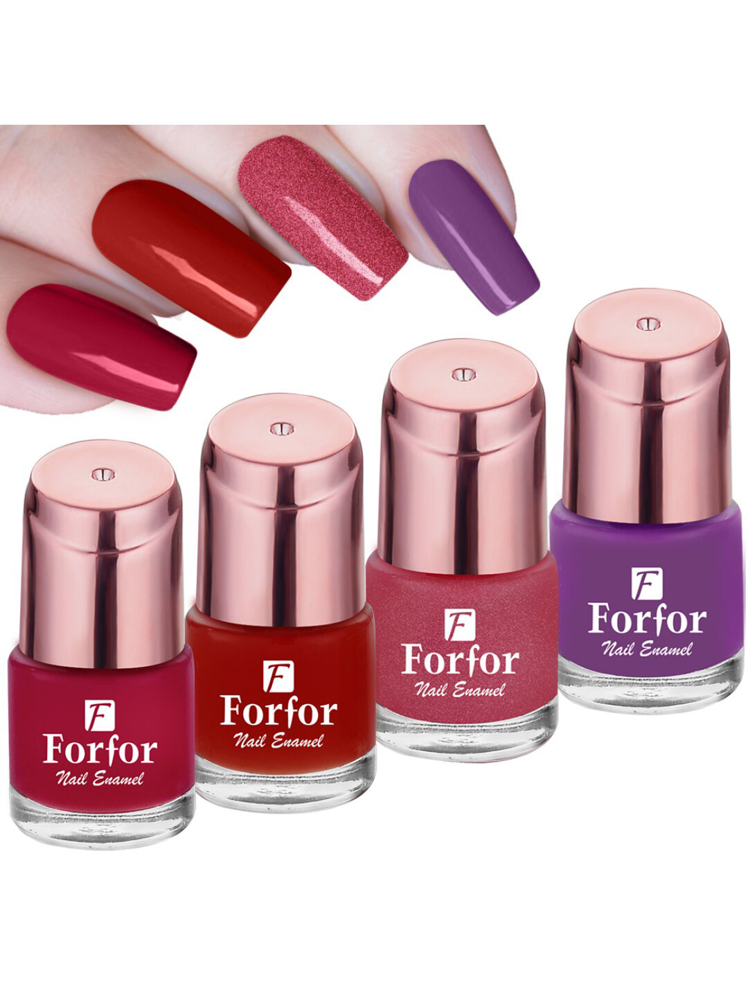 FORFOR Rose Gold Set Of 4 Rose Perfect Stay Nail Polish - 6ml Each - 106-107-108-109