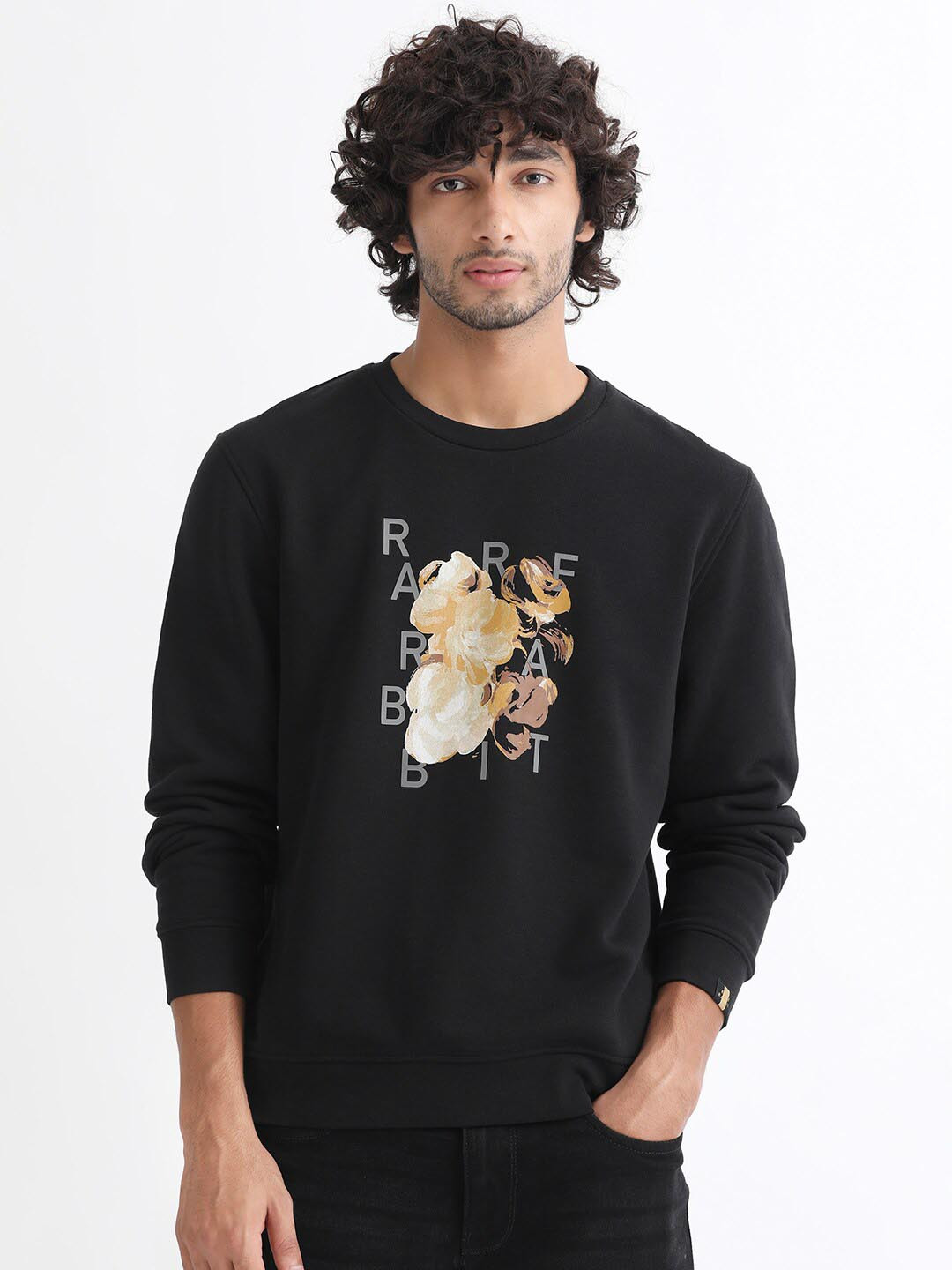 RARE RABBIT Men Notic Printed Sweatshirt