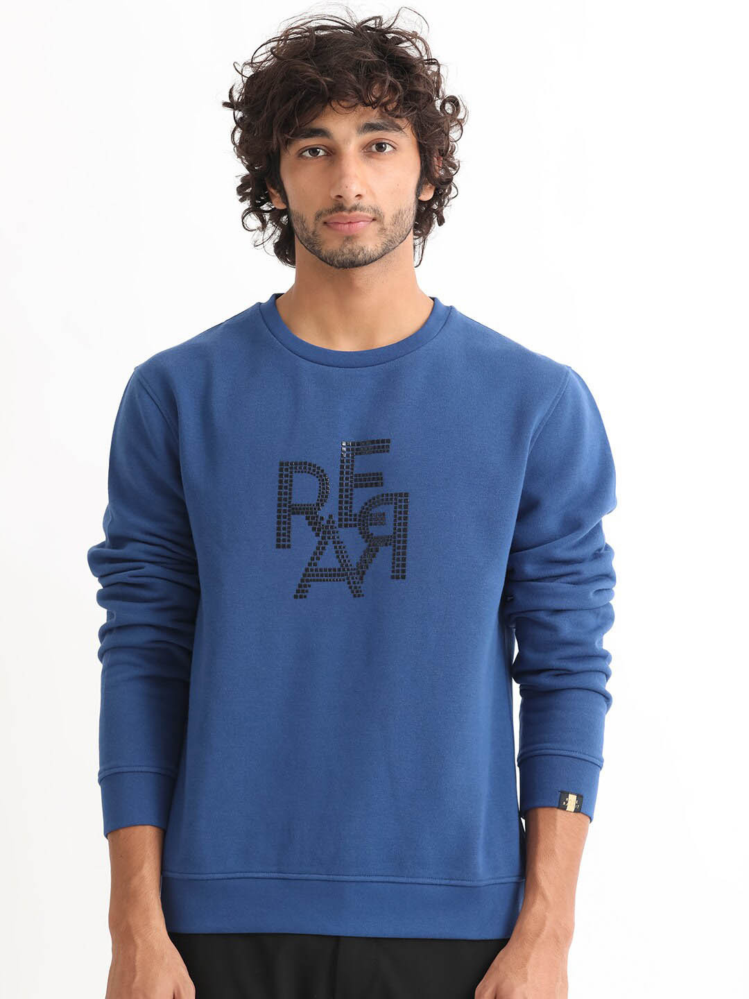 RARE RABBIT Men Yevs Typography Printed Sweatshirt
