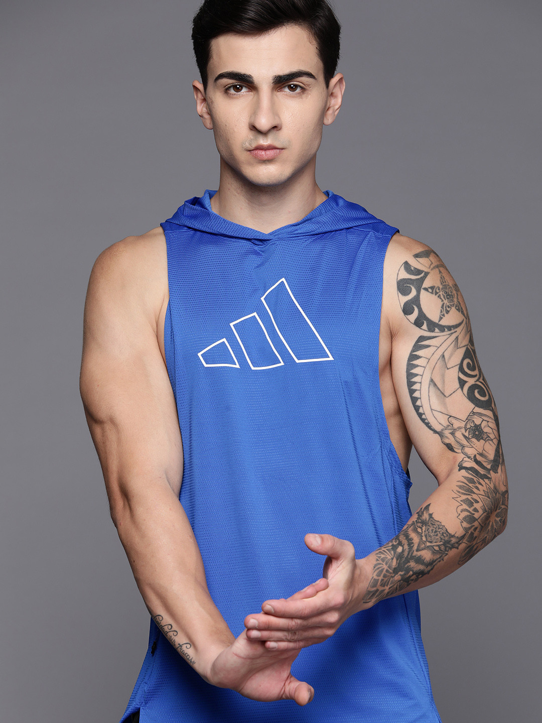 ADIDAS Train Icons Big Logo Hoodie Tank T-shirt